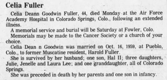 Obituary for Celia Deann Goodwin Fuller (Aged 44)